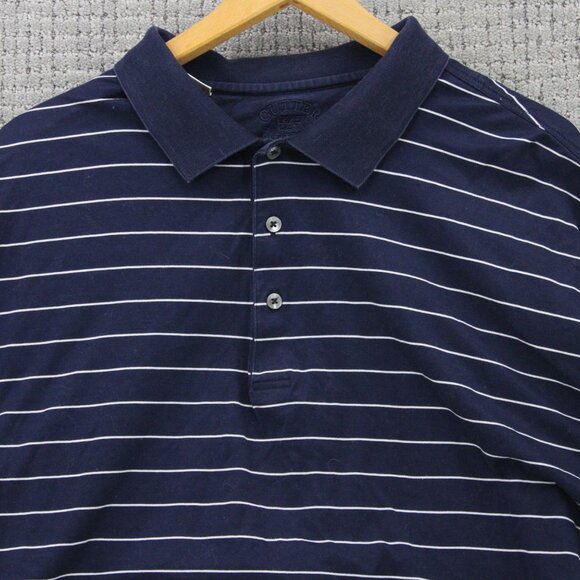 Cutter & Buck Polo Shirt Mens 2XL Navy Blue Striped Casual Signature Collection - Picture 5 of 10
